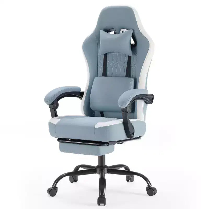 Bestier Gaming Chair with Lumbar Support, Office Chair with Adjustable Height, Armrests and Headrests, 360 Rotating Wheels