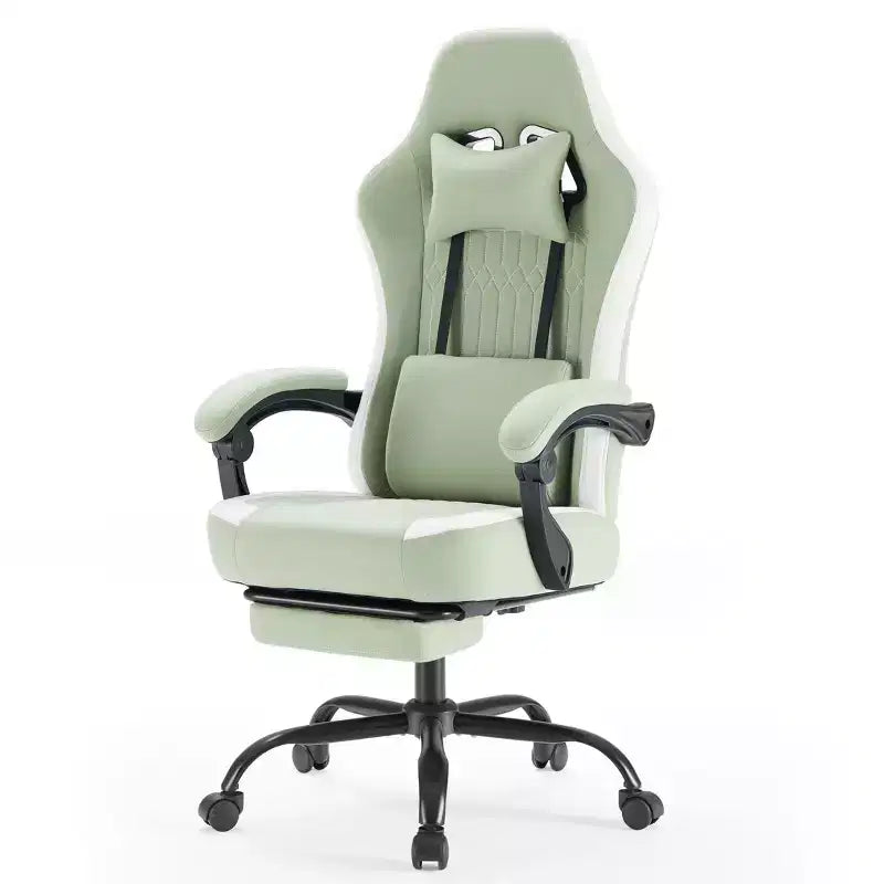 Bestier Gaming Chair with Lumbar Support, Office Chair with Adjustable Height, Armrests and Headrests, 360 Rotating Wheels