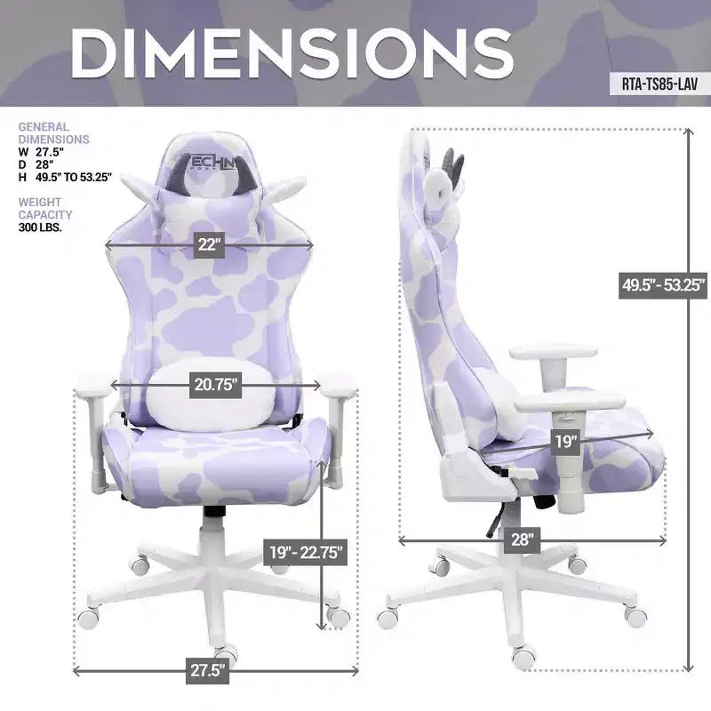 Chaise de jeu TS85 motif lavande Série COW