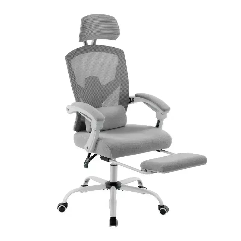TUYOHW Mesh Swivel Criss Cross Chair on Wheels,Office Chair with Retractable Footrest,Gaming Chair with Lumbar Support Pillow for Office