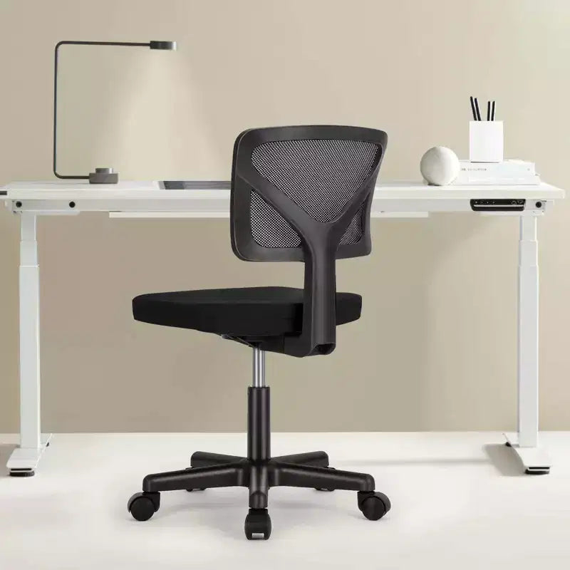 TUYOHW Mesh Swivel Criss Cross Chair on Wheels,Office Chair with Adjustable Height and Lumbar Support,Gaming Chair with Low-Back for Office