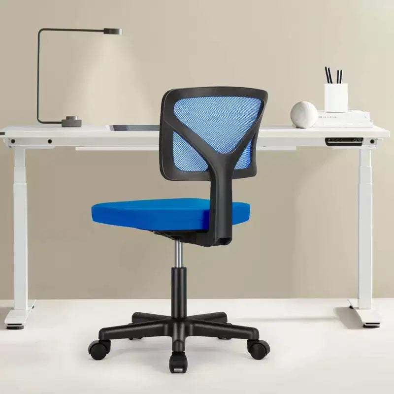 TUYOHW Mesh Swivel Criss Cross Chair on Wheels,Office Chair with Adjustable Height and Lumbar Support,Gaming Chair with Low-Back for Office