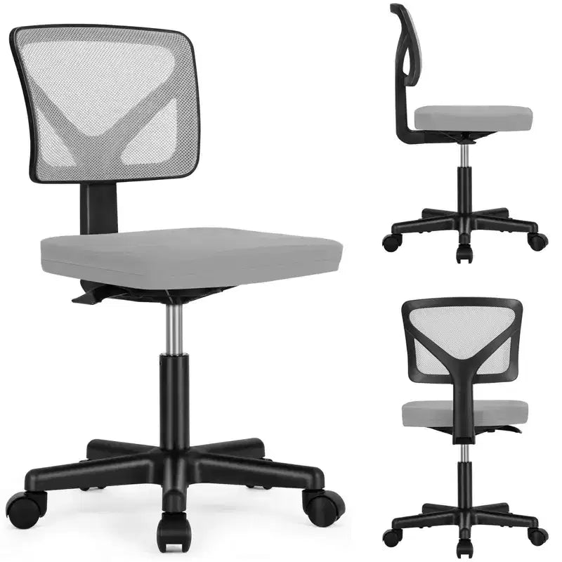 TUYOHW Mesh Swivel Criss Cross Chair on Wheels,Office Chair with Adjustable Height and Lumbar Support,Gaming Chair with Low-Back for Office