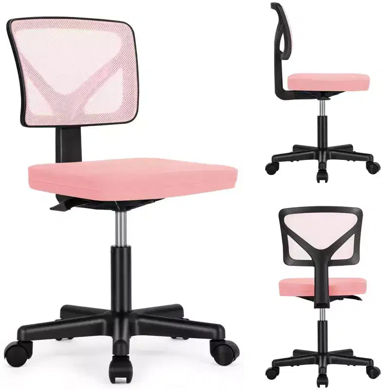 TUYOHW Mesh Swivel Criss Cross Chair on Wheels,Office Chair with Adjustable Height and Lumbar Support,Gaming Chair with Low-Back for Office