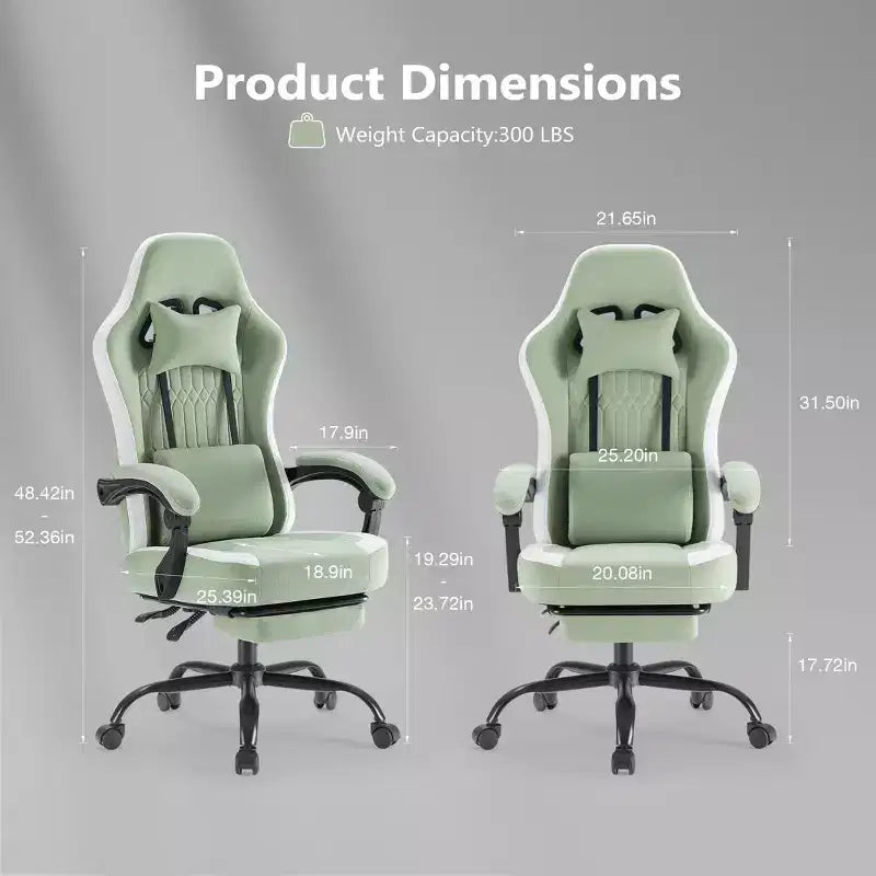 TUYOHW Microfiber Swivel Criss Cross Chair on Wheels,Office Chair with Removable Headrest and Waist Pillow,Gaming Chair for Office