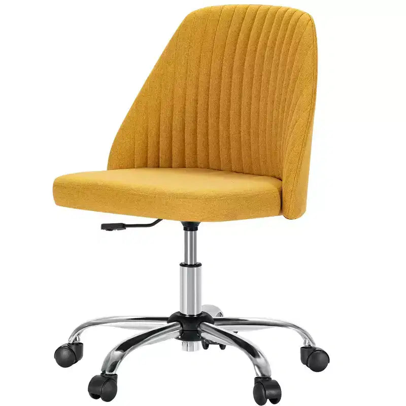 TUYOHW Swivel Criss Cross Chair on Wheels,Office Chair with Adjustable Height and Lumbar Support,Armless Gaming Chair for Office
