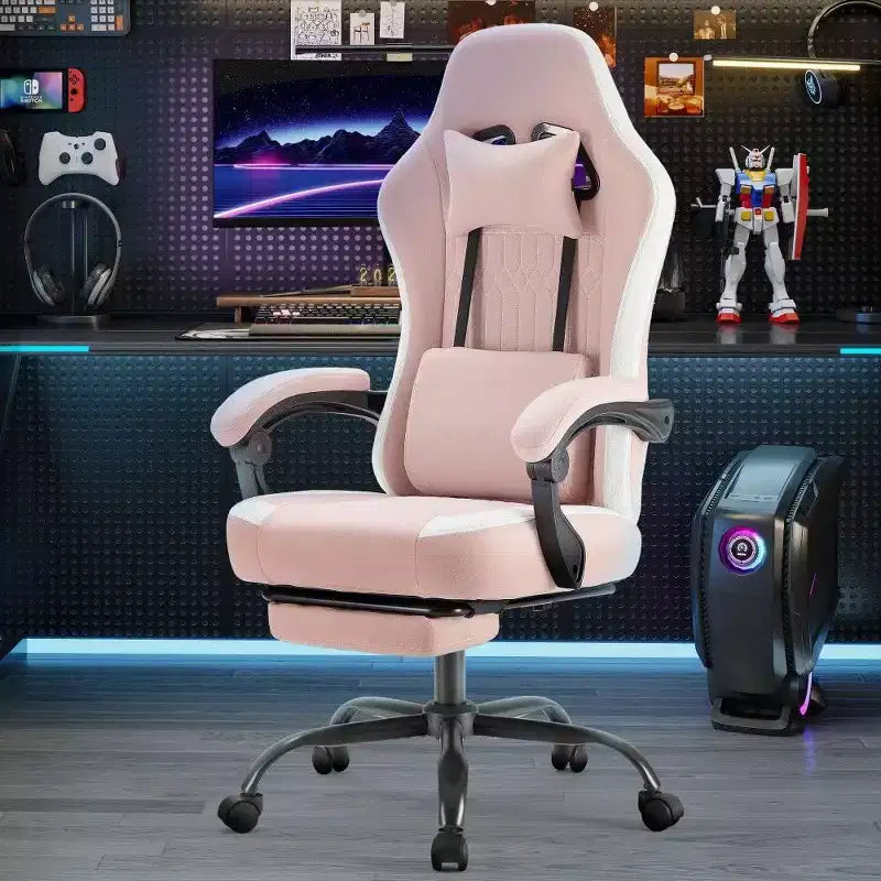 TUYOHW Ergonomic Office Chair with Pocket Spring Seat,300LB Capacity Gaming Chair with Adjustable Lumbar Pillow & Footrest for Adult,Student
