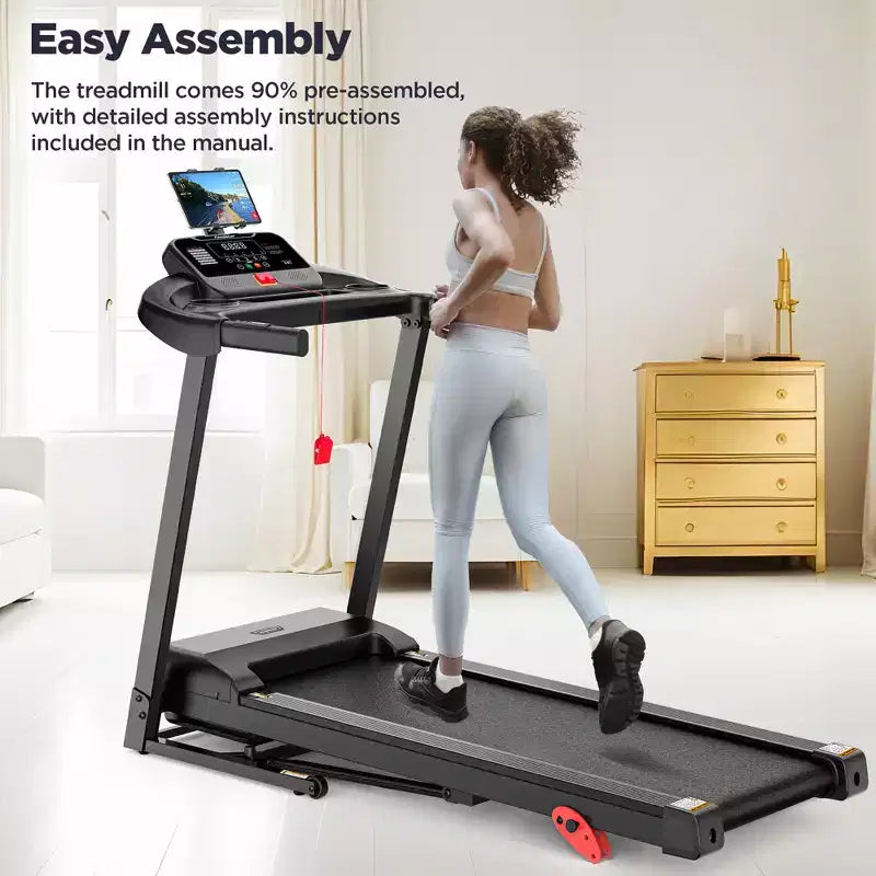2.75HP Folding Treadmill with 300lb Capacity, 3 Incline, 71 Programs, Smart APP Connection,7.5MPH Portable Treadmill for Home Jogging Walking