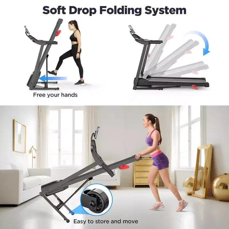 2.75HP Folding Treadmill with 300lb Capacity, 3 Incline, 71 Programs, Smart APP Connection,7.5MPH Portable Treadmill for Home Jogging Walking