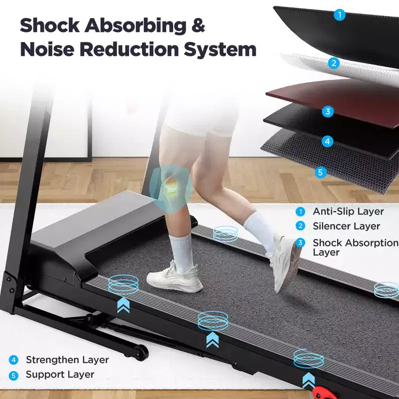 2.75HP Folding Treadmill with 300lb Capacity, 3 Incline, 71 Programs, Smart APP Connection,7.5MPH Portable Treadmill for Home Jogging Walking