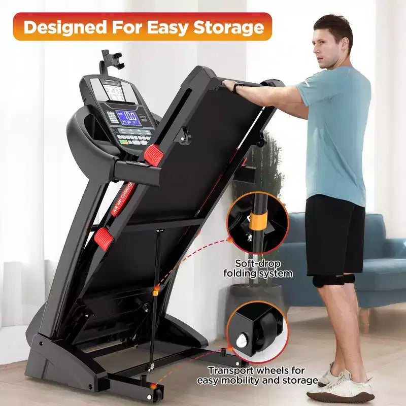 20% Auto Incline Treadmill 4.75HP,300LB Treadmill for Home,12MPH Foldable Running Walking Machine w/ APP,71 Programs for Varied Intensity Workouts
