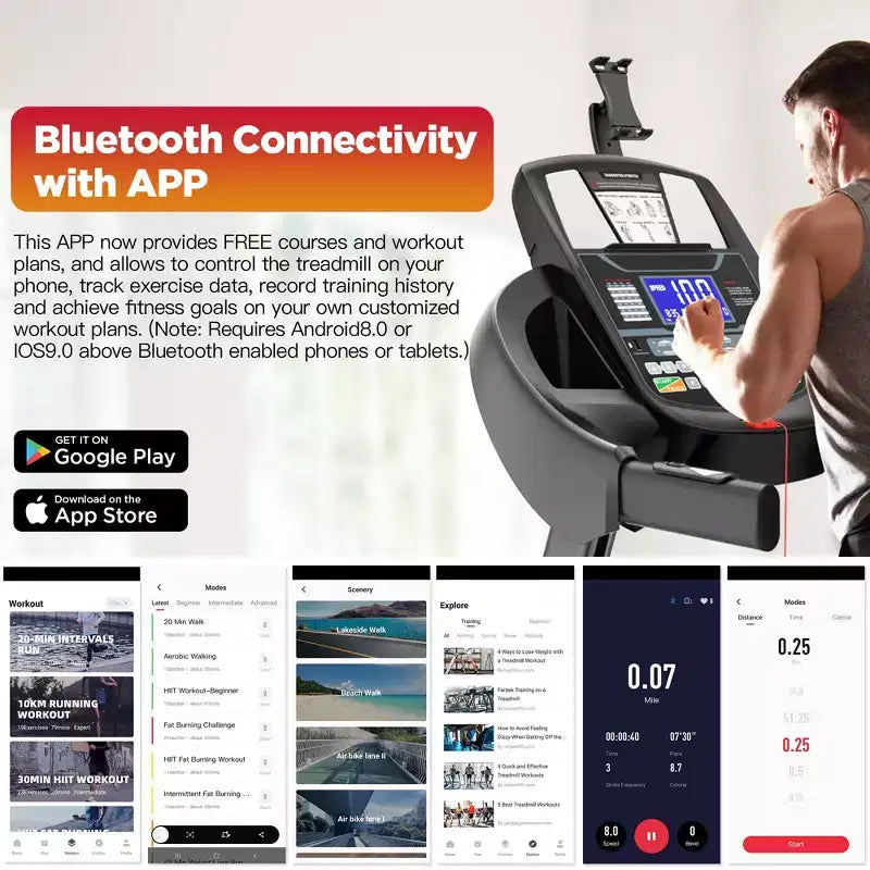 20% Auto Incline Treadmill 4.75HP,300LB Treadmill for Home,12MPH Foldable Running Walking Machine w/ APP,71 Programs for Varied Intensity Workouts