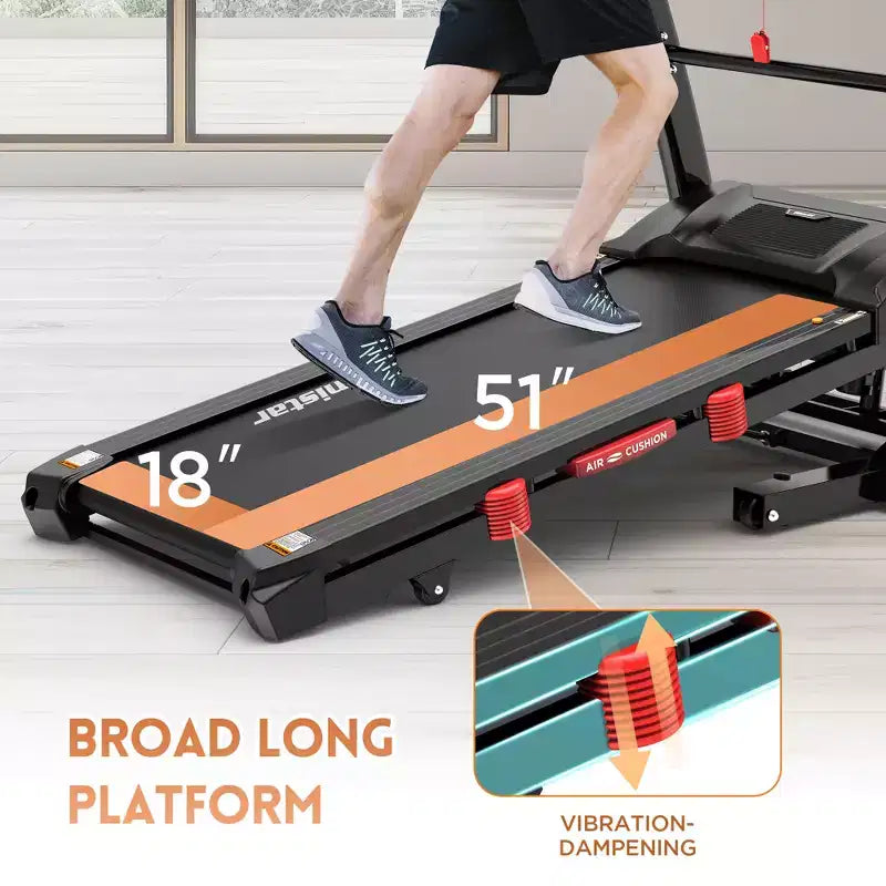 Tapis de course électrique pliable double moteur 5 CV en promotion, machine de course durable avec inclinaison automatique de 20 %, capacité de 180 kg, tapis de marche compact