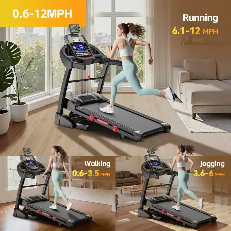 Tapis de course incliné à 20 % pour la maison, capacité de 180 kg, tapis de course pliable, moteur de 5,0 CV, ceinture large de 45 cm
