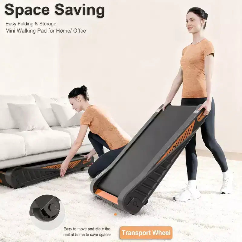 Tapis de marche sous bureau inclinable à 8 %, design compact et portable pour petits espaces, moteur silencieux pour la maison et le bureau