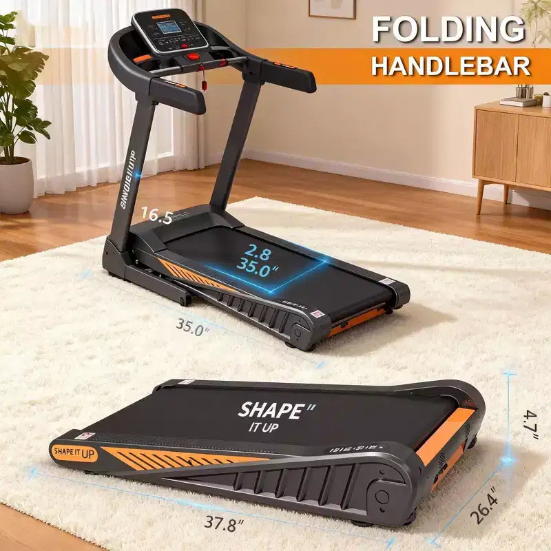 Tapis de marche sous bureau inclinable à 8 %, design compact et portable pour petits espaces, moteur silencieux pour la maison et le bureau