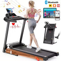 Foldable Home Treadmill with 9% 3-Level Manual Incline,300 lbs Capacity and HIFi Bluetooth Speaker for Home with Walking Running