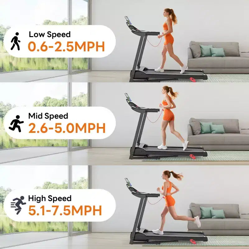 3.25HP Treadmills on Sale for Home, Electric Treadmill 300 LBS Capacity, Foldable Treadmill with Incline, Running Machine w/64 Preset Programs