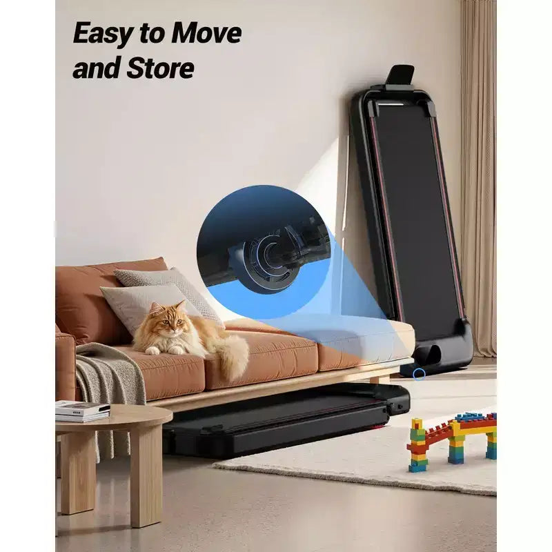 15% Incline Walking Pad Treadmill with Handle Bar - 2.5HP Quiet Folding Treadmill for Home Office Under Desk Portable Walking Pad with 220LB Capacity