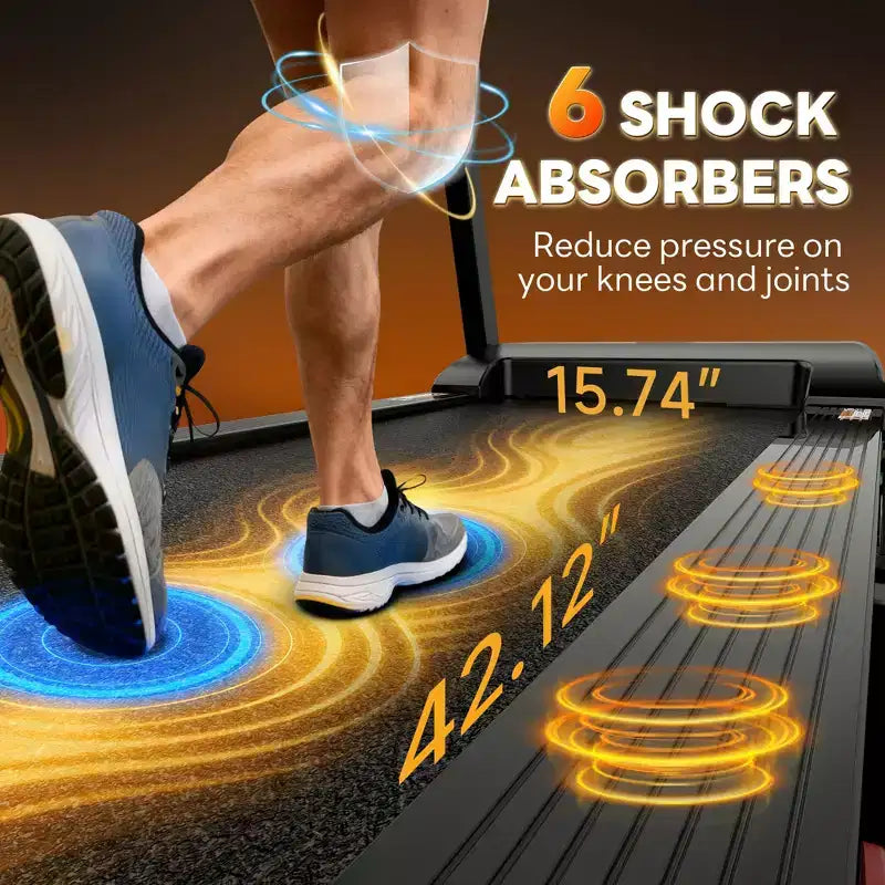 Treadmill 350LBS Capacity for Home, 3.1HP Folding Treadmill , Treadmill with 8% Incline, 7.5MPH, 71 Preset Programs, Shock Absorption