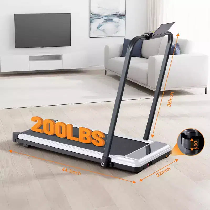 Tapis de course Okak sans bras avec capacité de 90 kg, tapis de course portable 3-EN-1, tapis de course compact pour coureurs de tout âge