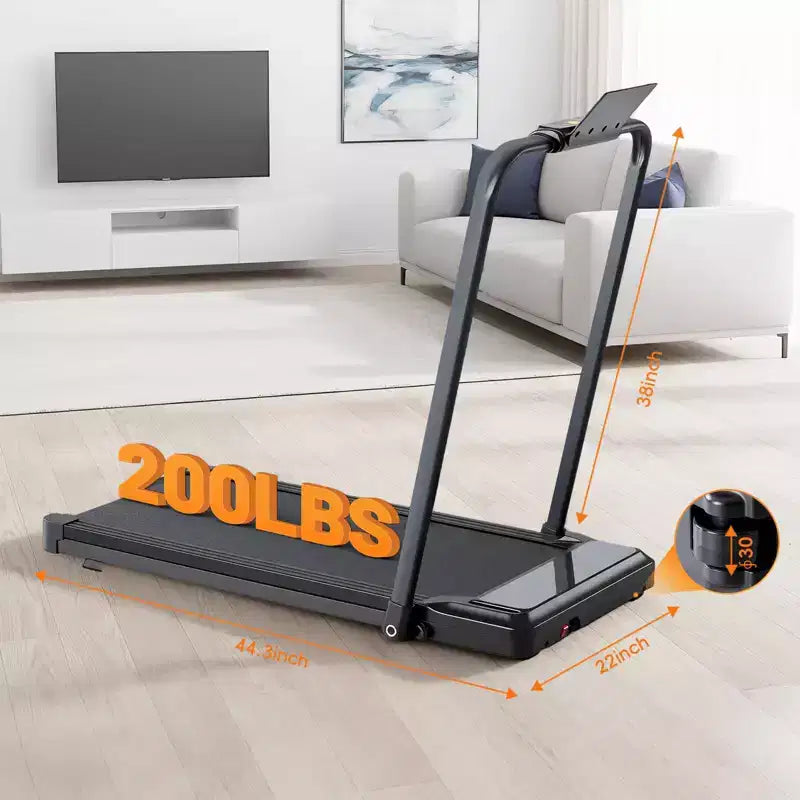 Tapis de course Okak sans bras avec capacité de 90 kg, tapis de course portable 3-EN-1, tapis de course compact pour coureurs de tout âge