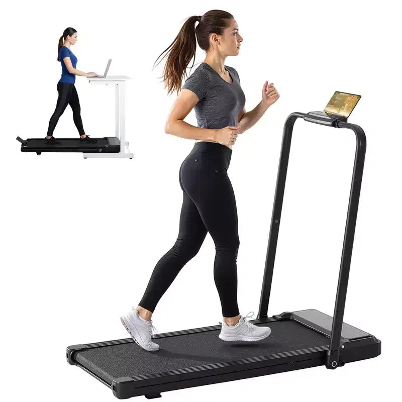 Tapis de course Okak sans bras avec capacité de 90 kg, tapis de course portable 3-EN-1, tapis de course compact pour coureurs de tout âge