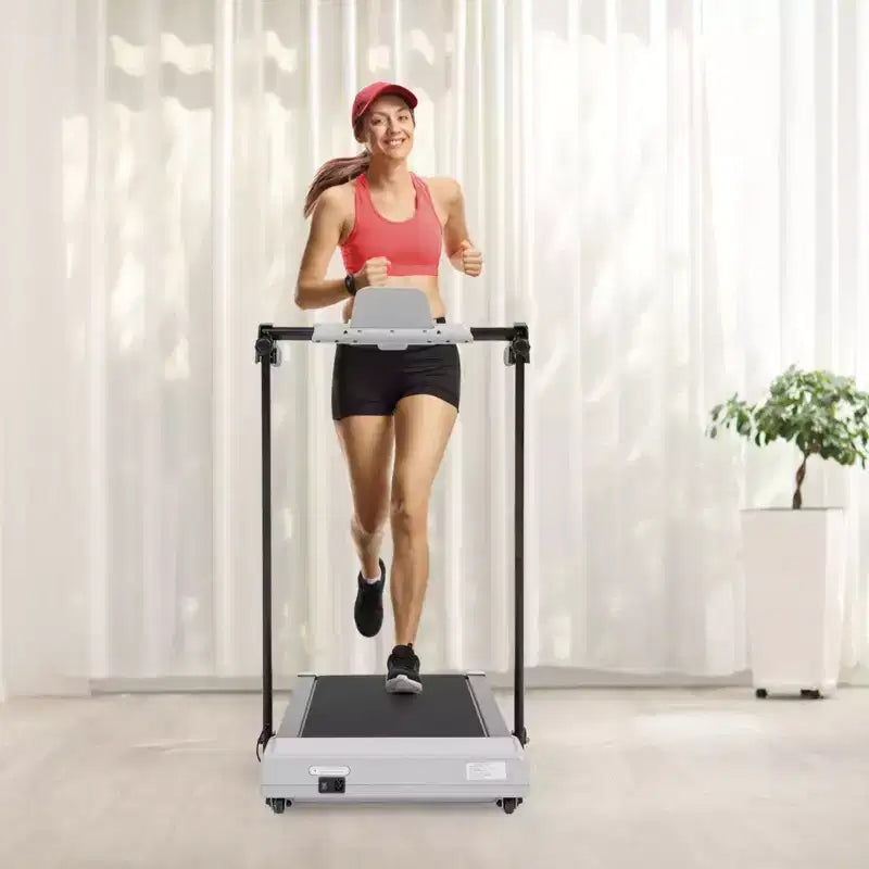 Okak Lightweight Folding Treadmill with Arms, Portable Treadmill with LED Screen, Walking Pad Treadmill for Home and Office Use
