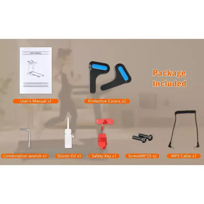 Okak 3.0 HP Treadmill with Incline with Hydraulic System, Auto-Folding Treadmill with Type C & USB Charge, Walking Pad with Bluetooth Speaker, Black