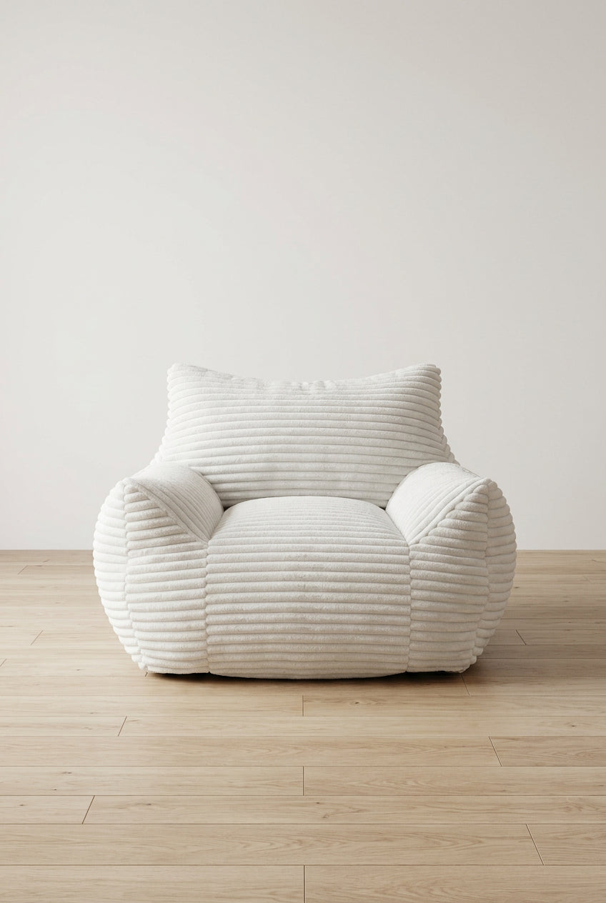 Okak 400LB Capacity Bean Bag Chair,Oversized Corduroy Lounger Beanbag Chair with Armrests,High-Resilience Foam for Adults & Teens