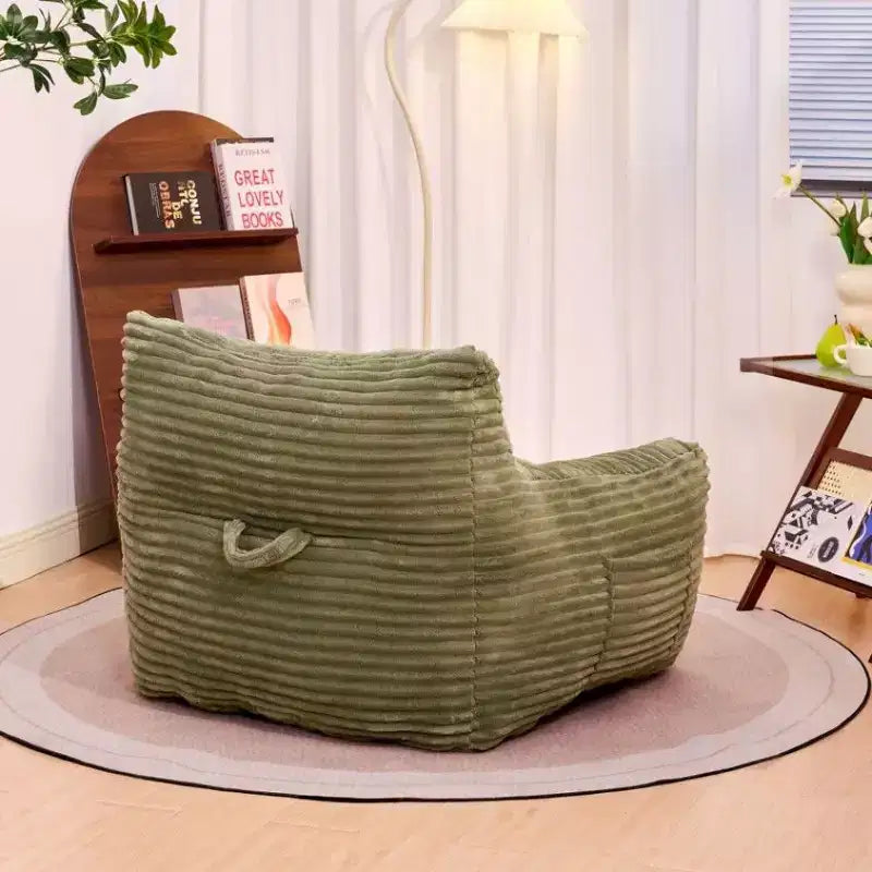 Fauteuil pouf surdimensionné en velours côtelé avec accoudoirs, 400 lb - Mousse haute résilience