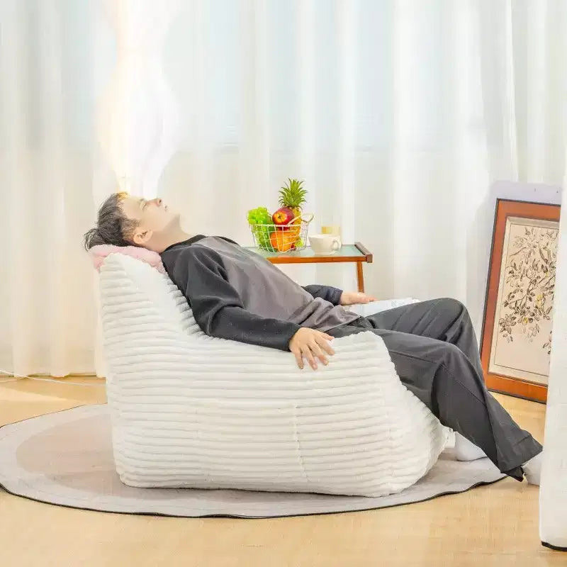 Fauteuil pouf surdimensionné en velours côtelé avec accoudoirs, 400 lb - Mousse haute résilience