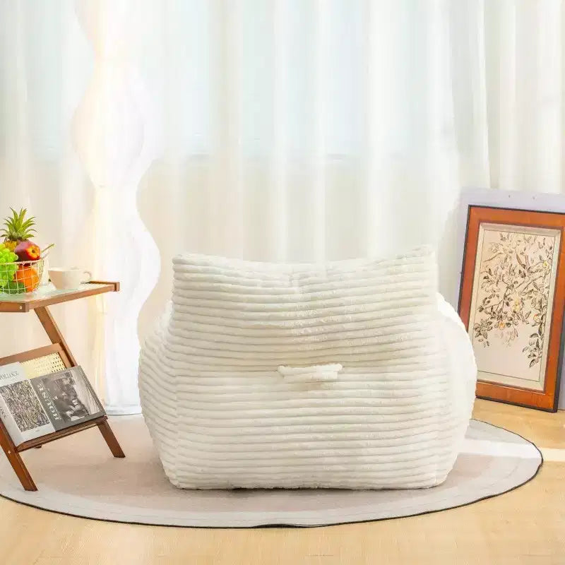 Fauteuil pouf surdimensionné en velours côtelé avec accoudoirs, 400 lb - Mousse haute résilience