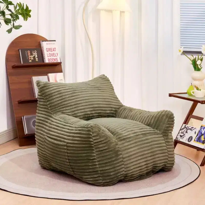 Fauteuil pouf surdimensionné en velours côtelé avec accoudoirs, 400 lb - Mousse haute résilience