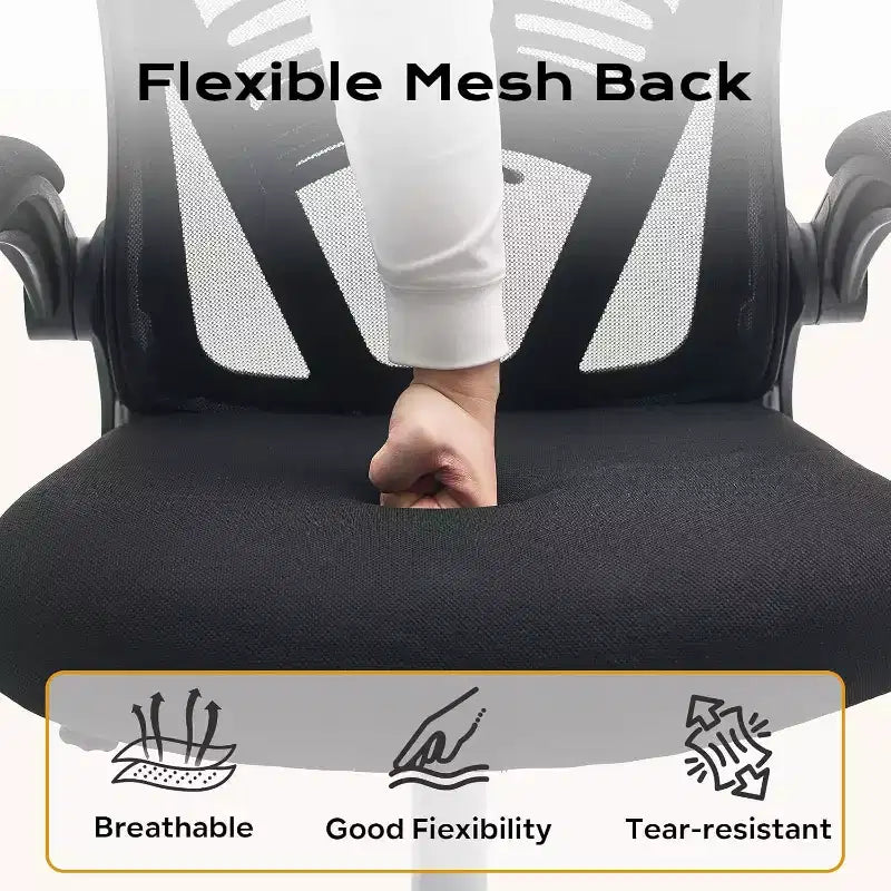 Ergonomic Office Chair, Computer Desk Chair Comfy with Flip-Up Armrests,Comfortable Lumbar Support Gaming Chairs for Bedroom,Study,Student,Wide Seat