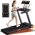 15% Manual Incline Treadmill with Handle Bar, 3-Screen Display Foldable Walking Pad, 3.0HP Quiet Motor, 0.67.0 MPH, Home Treadmill