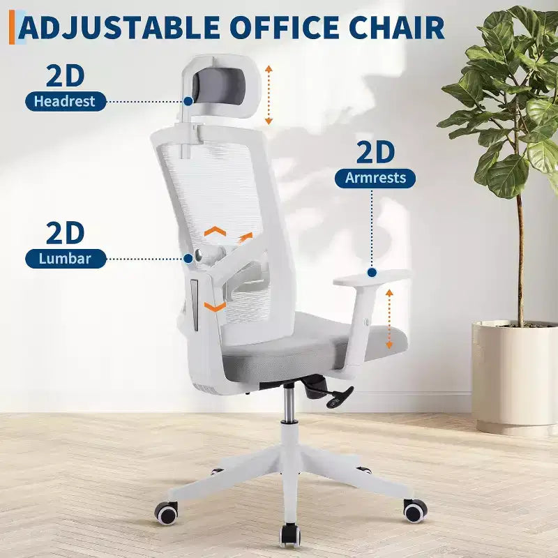 Ergonomic Mesh Desk Chair | Padded Headrest & Wheels | Gaming/Office Chair for E-Sport Room, Office, Bedroom