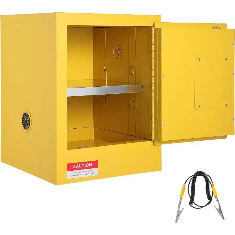 Armoire de sécurité coupe-feu 4 gallons - Acier à double paroi, étagère réglable, serrure 3 points