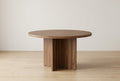 Table à manger ovale extensible, ronde à l'origine, de 109-150 cm - Noyer, 4-8 places, Piétement double chevalet