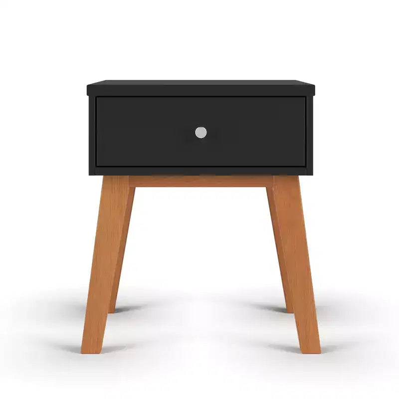 Table de chevet 1 tiroir pour chambre de bébé ou chambre à coucher - Pin massif, finition non toxique