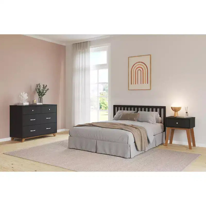 Table de chevet 1 tiroir pour chambre de bébé ou chambre à coucher - Pin massif, finition non toxique