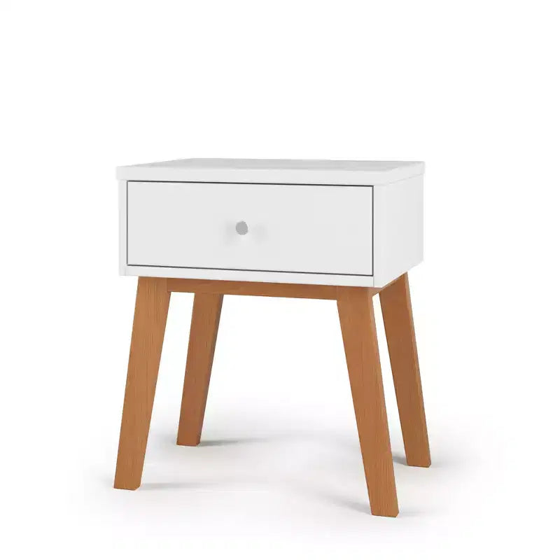Table de chevet 1 tiroir pour chambre de bébé ou chambre à coucher - Pin massif, finition non toxique