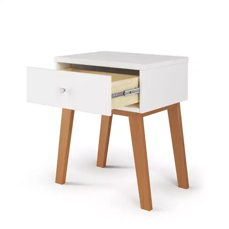 Table de chevet 1 tiroir pour chambre de bébé ou chambre à coucher - Pin massif, finition non toxique