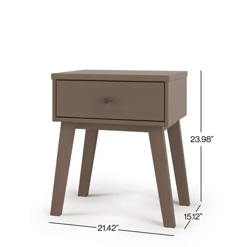 Table de chevet 1 tiroir pour chambre de bébé ou chambre à coucher - Pin massif, finition non toxique