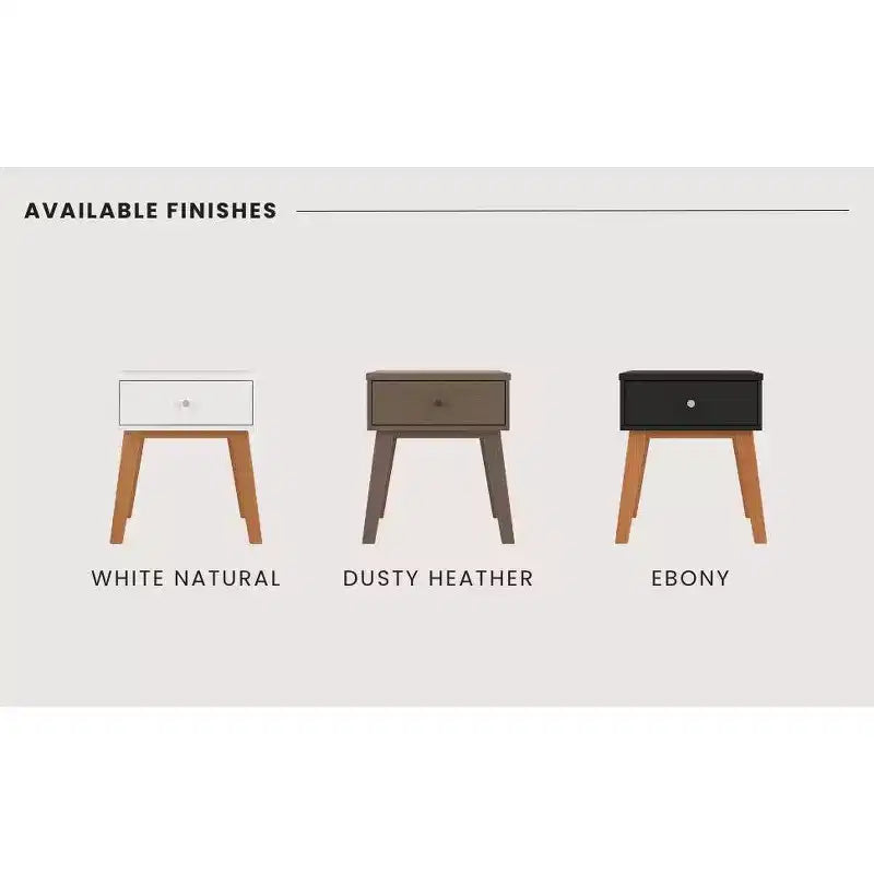 Table de chevet 1 tiroir pour chambre de bébé ou chambre à coucher - Pin massif, finition non toxique