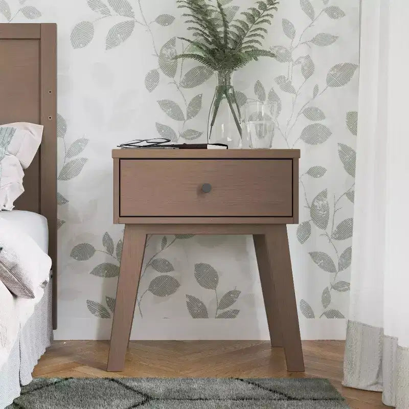 Table de chevet 1 tiroir pour chambre de bébé ou chambre à coucher - Pin massif, finition non toxique