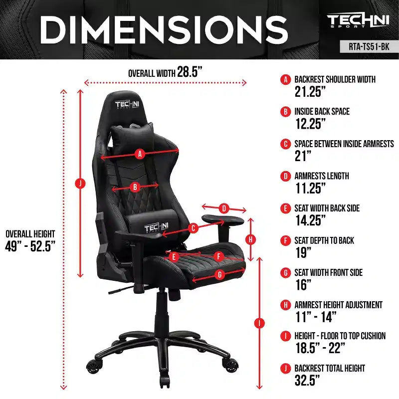 Chaise de jeu ergonomique réglable TUYOHW, chaises de bureau pivotantes à 360° avec oreiller de tête et lombaire, chaise inclinable de 90 à 150° pour bureau et maison, 136 kg max, noir