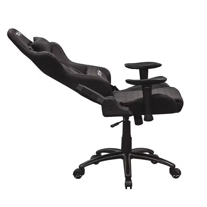 Chaise de jeu ergonomique réglable TUYOHW, chaises de bureau pivotantes à 360° avec oreiller de tête et lombaire, chaise inclinable de 90 à 150° pour bureau et maison, 136 kg max, noir