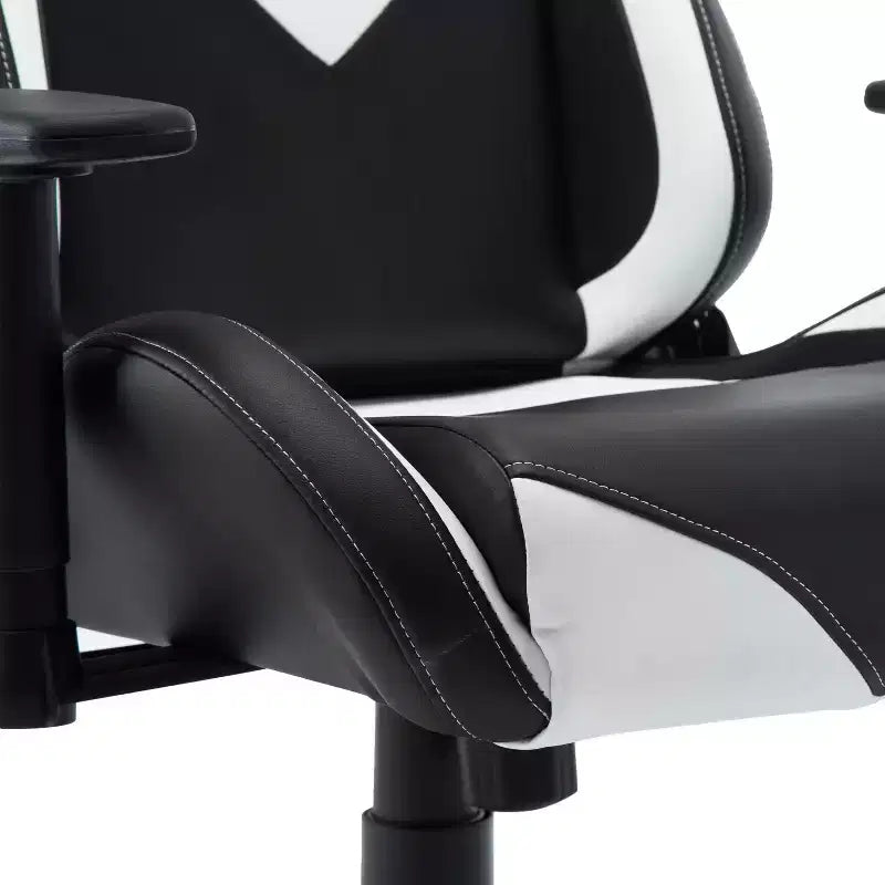 Chaise de jeu ergonomique réglable TUYOHW, chaises de bureau pivotantes à 360° avec oreiller de tête et lombaire, chaise inclinable à 90-150° pour le bureau et la maison, 113 kg max, blanc
