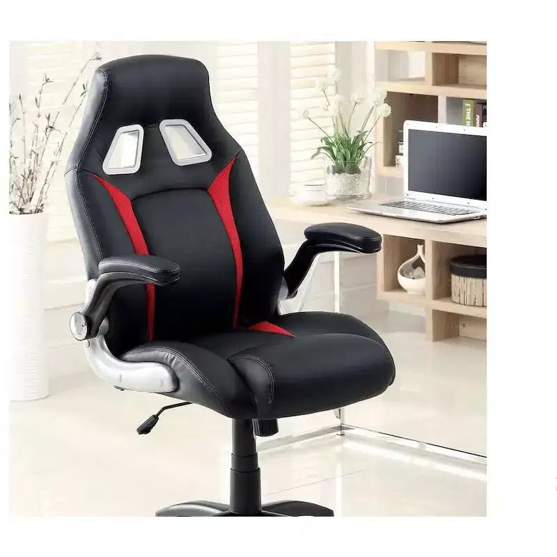 TUYOHW Adjustable Ergonomics Gaming Chair 360 Swivel Chair with Wheels,Black/Red Computer Chair for Office&Home,Versatile Leisure Chair